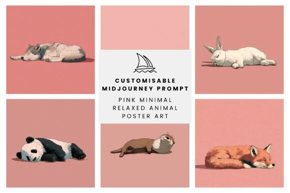 Download Pink Minimal Relaxed Animal Poster Art - Poster Collection