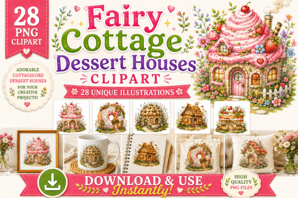 Download Fairy Cottage Dessert Houses Clipart - Dessert Collection