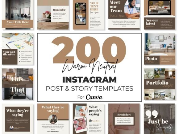 Download Warm Instagram Template Canva - Premium Bundle