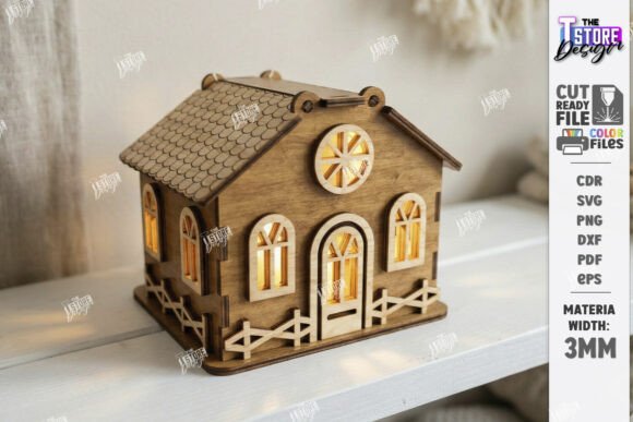 Download Candle House Laser Cut | Night Light SVG - Premium Resources
