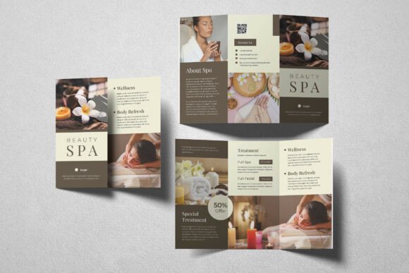 Download Brown Beauty Spa Trifold Brochure - Brochure Collection