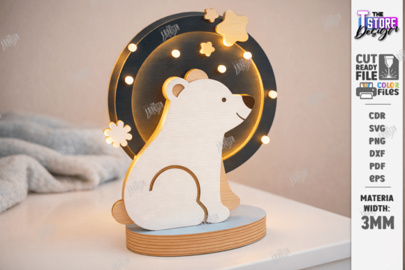 Download 3D Kids Night Light Stand Laser Cut |CNC - Premium Resources
